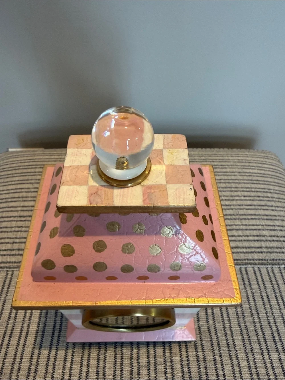 MacKenzie-Childs Rosy Check Desk Clock